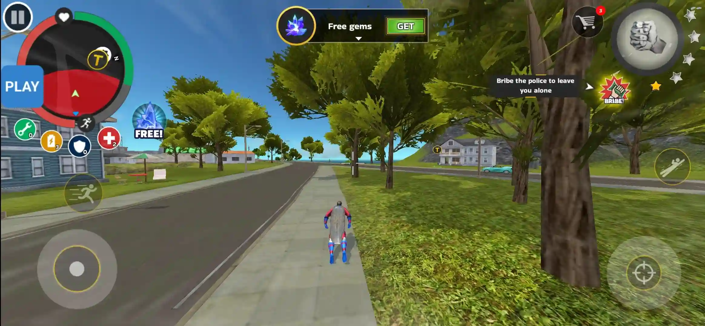 Flying In Rope Hero Mafia City Wars
