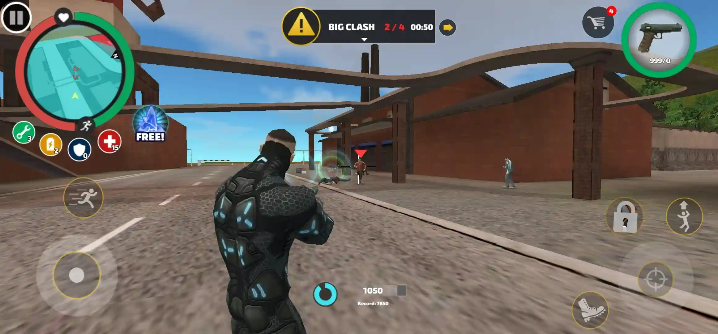 Fighting With Enemies In Rope Hero Mod Apk