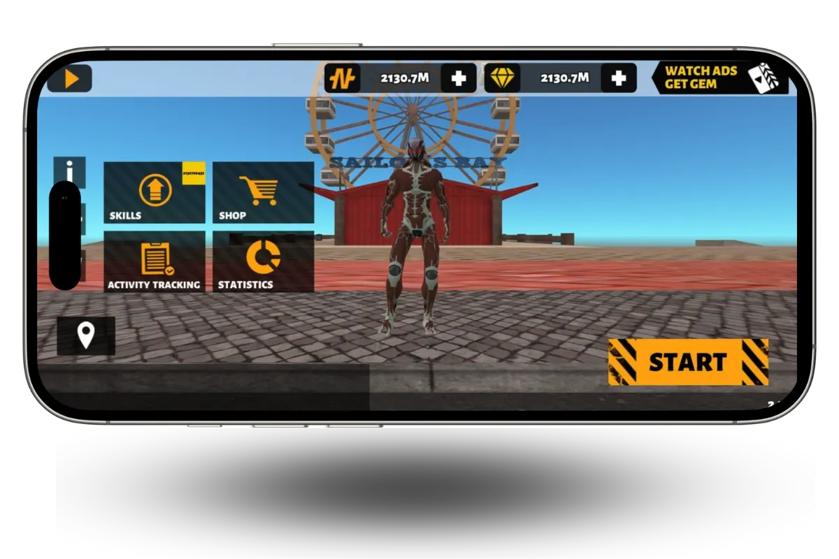 Rope Hero 3 Mod Apk V2.7.8 |unlimited money and gems| 1 Rope Hero 3 Mod Apk Home Screen