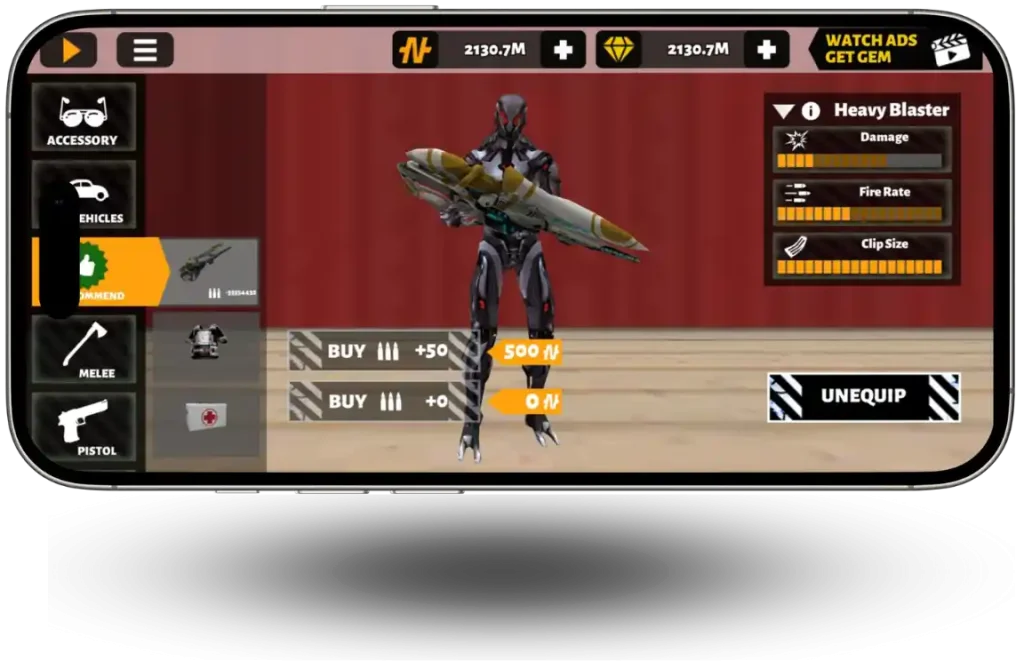 Rope Hero 3 Mod Apk V2.7.8 |unlimited money and gems| 14 Rope Hero Holding A gun