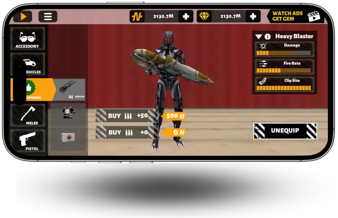 Rope Hero 3 Mod Apk V2.80|unlimited money and gems| 14 Rope Hero Holding A gun